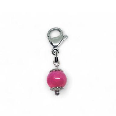 Pink Agate Clip On Charm